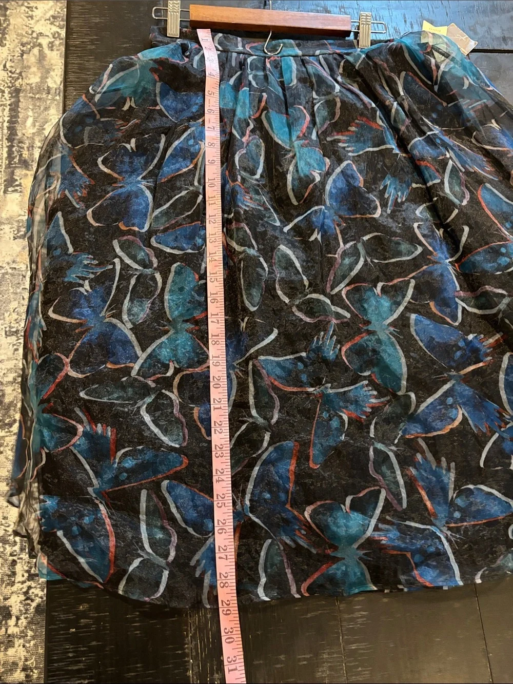 NWT Anthropologie Moulinette Soeurs Midnight Butterfly Organza Skirt 6 small